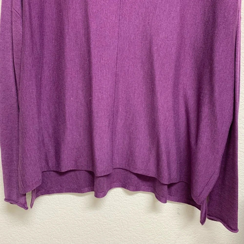 Eileen Fisher Purple Cotton Silk Blend Oversized Sweater Top Sz L Laggenlook - Picture 4 of 10